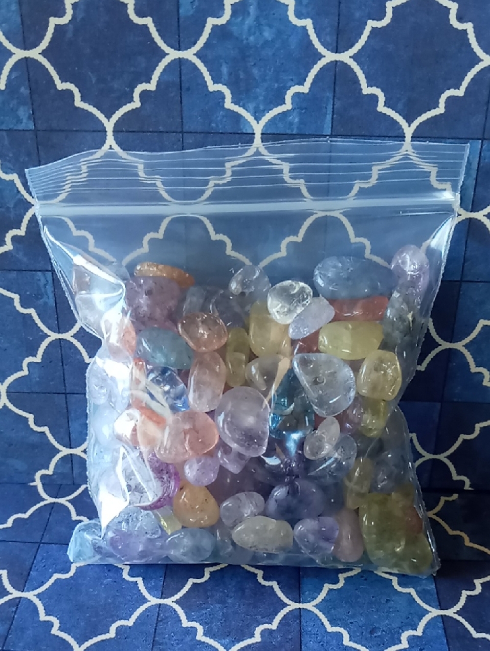Multi Color Chip Crackle Beads